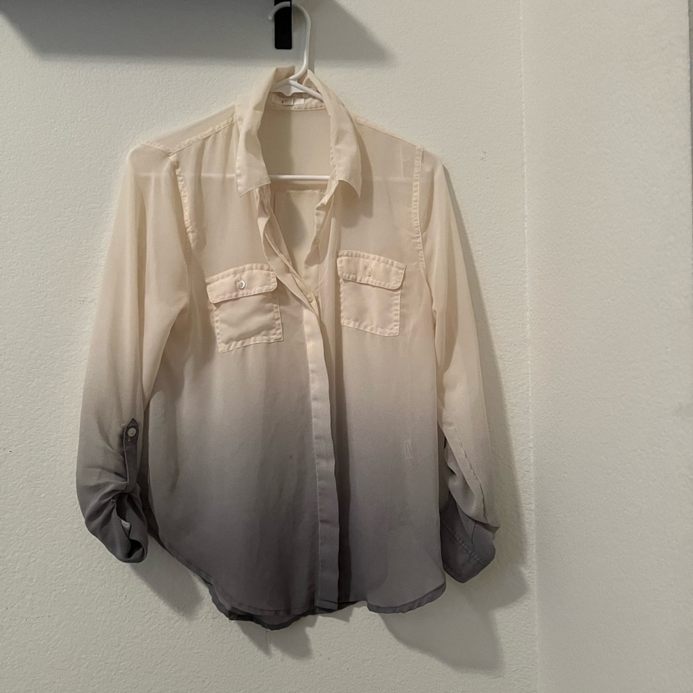 Beautiful sheer button up blouse